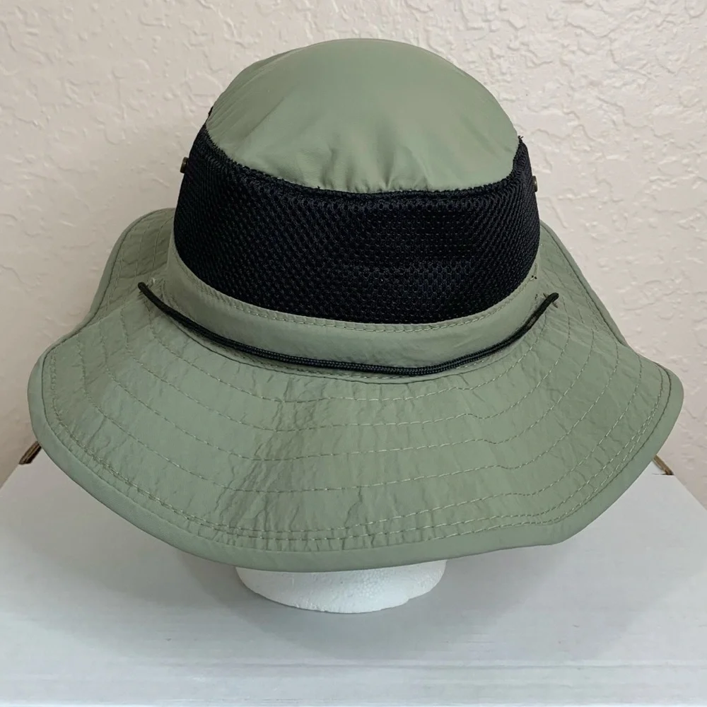 Dorfman Pacific Co Authentic Mesh Boonie Outdoor Bucket‎ Hat Gray Green medium
